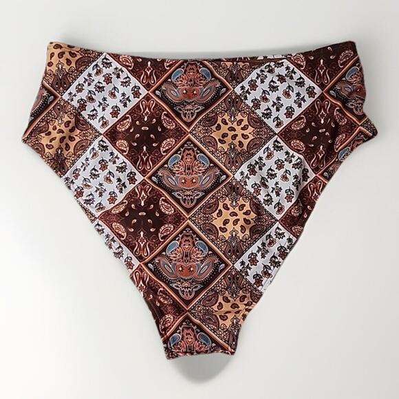 Zaful Size Medium Brown Multicolored Bikini Bottoms - Picture 2 of 5
